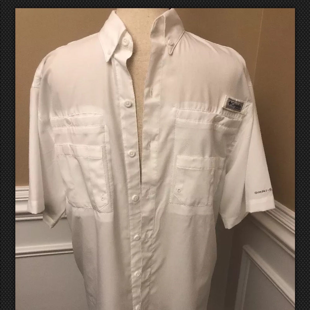 Columbia Men’s Omni-Shade Shirts, Size S, White